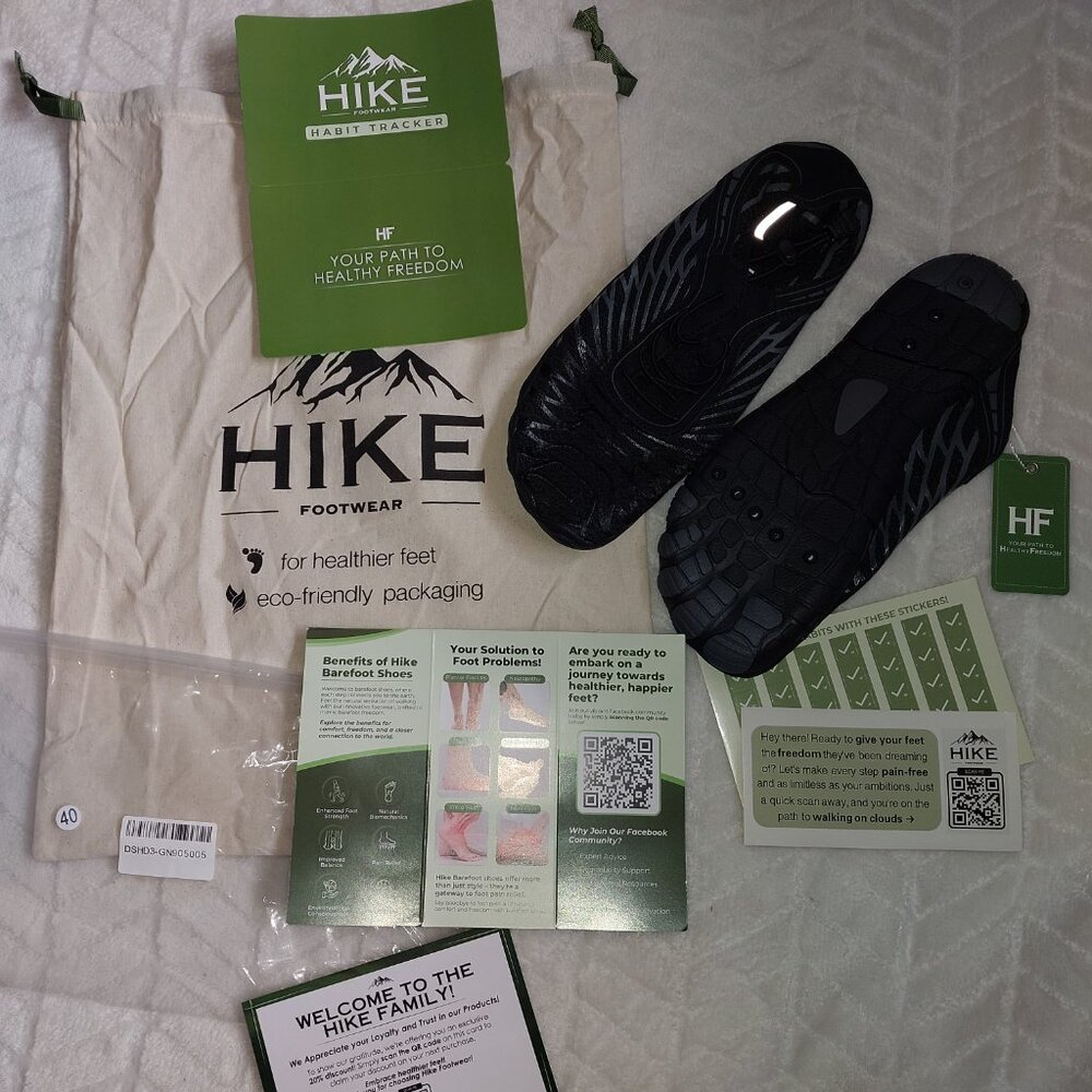 Hike Barefoot shoes Sz 40 / 9 NWT DSHD3-GN905005 black - 1012 - Picture 4 of 5